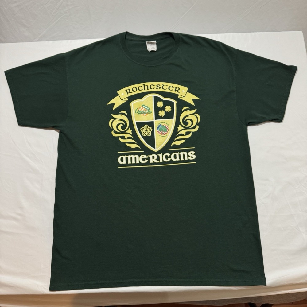Rochester Americans Amerks Hockey T-Shirt St Patrick's Day Parade Rochester, NY